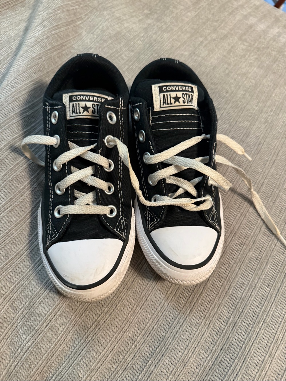 Converse Kids Black & White Low Top Sneakers